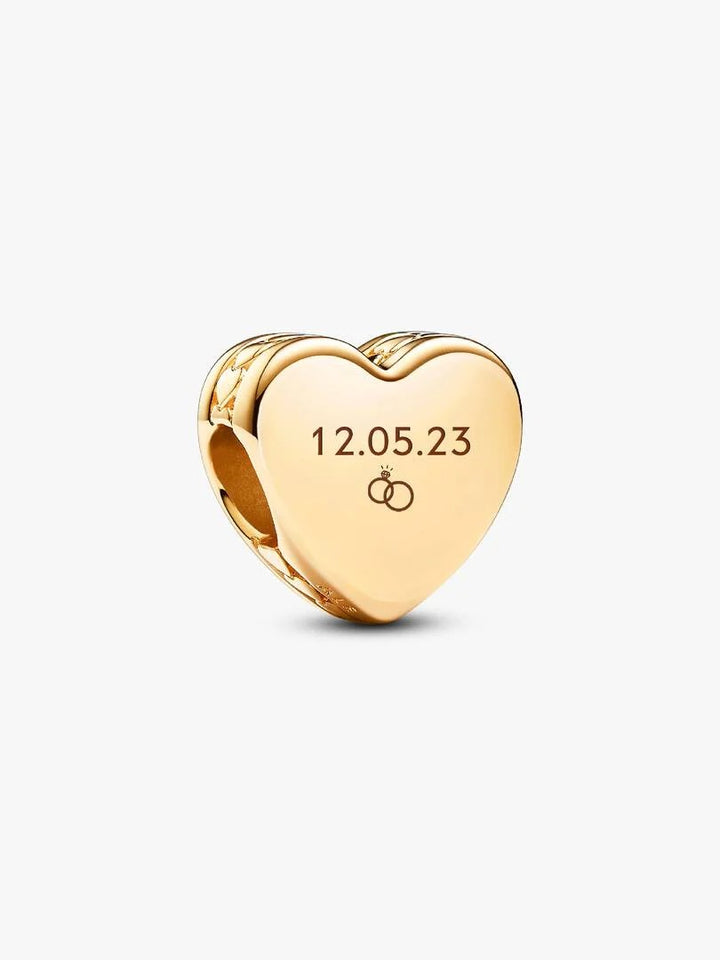 PANDORA GOUDKLEURIGE ENGRAVABLE HEART BEDEL 762015
