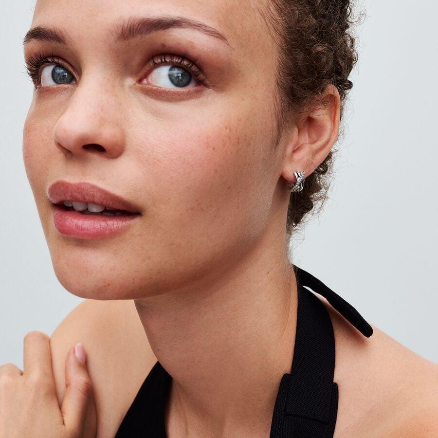 Crossover Pavé Hoop Earrings 293150C01