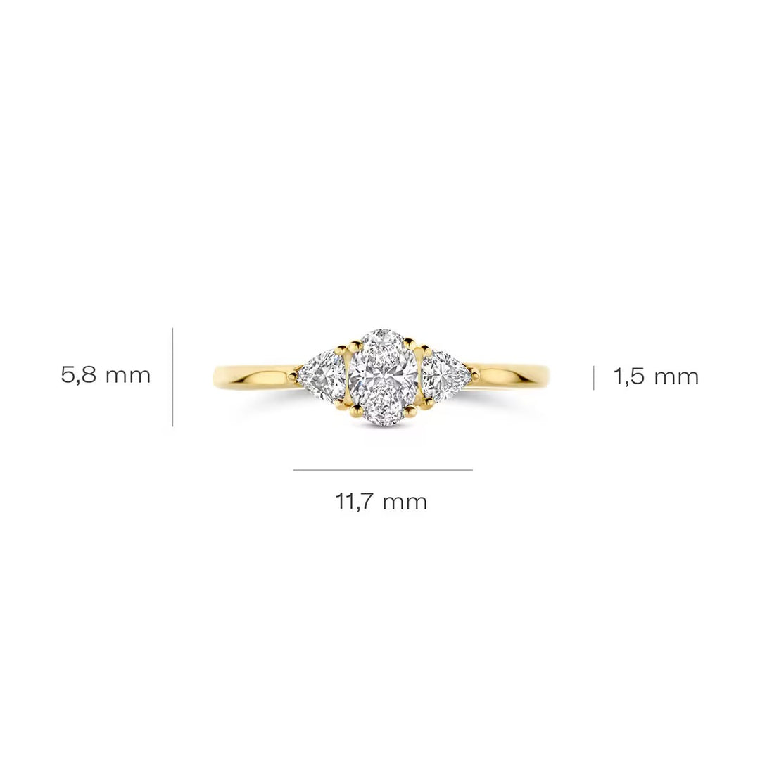 Lab diamonds ring LG1039Y - 14k Geelgoud