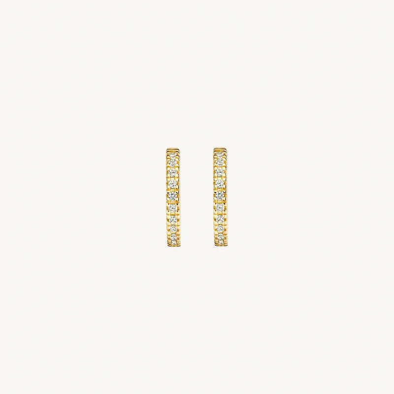 Blush Oorringen 7307YZI – 14 Karaat Geelgoud met Pavé Zirkonia 11,7 mm