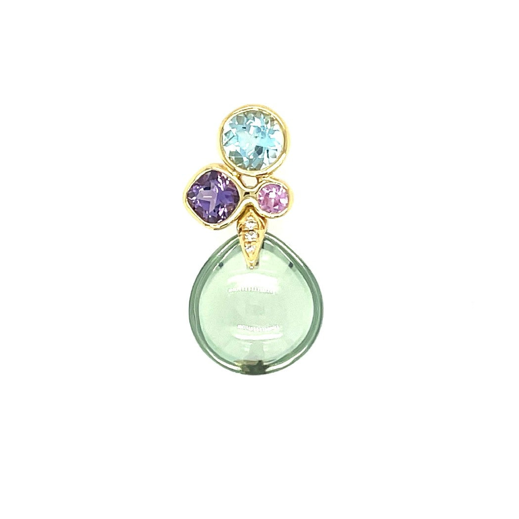 18 kt rose gouden hanger amethist multicolor
