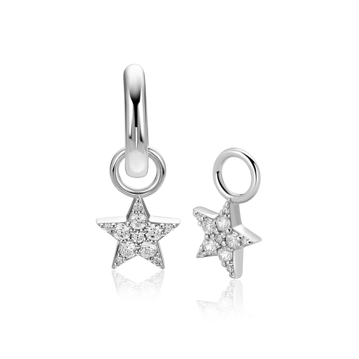 ZINZI zilveren oorbedels fonkelende ster – ZICH2138