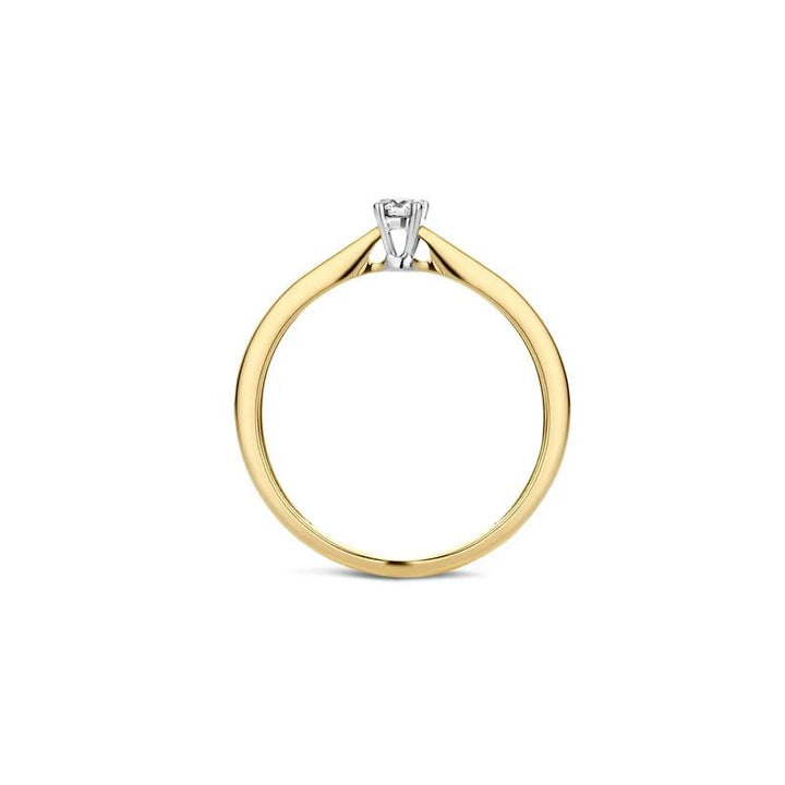 Ring 1622BDI - 14k Geel en Wit Goud met Diamant
