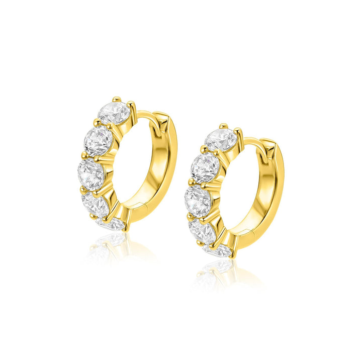 ZINZI goldplated tennis oorringen met zirkonia ZIO2808