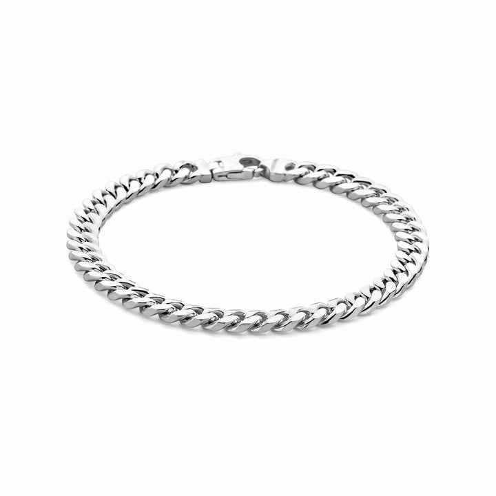 armband gourmette 6,6 mm 21 cm 6-zijdes geslepen