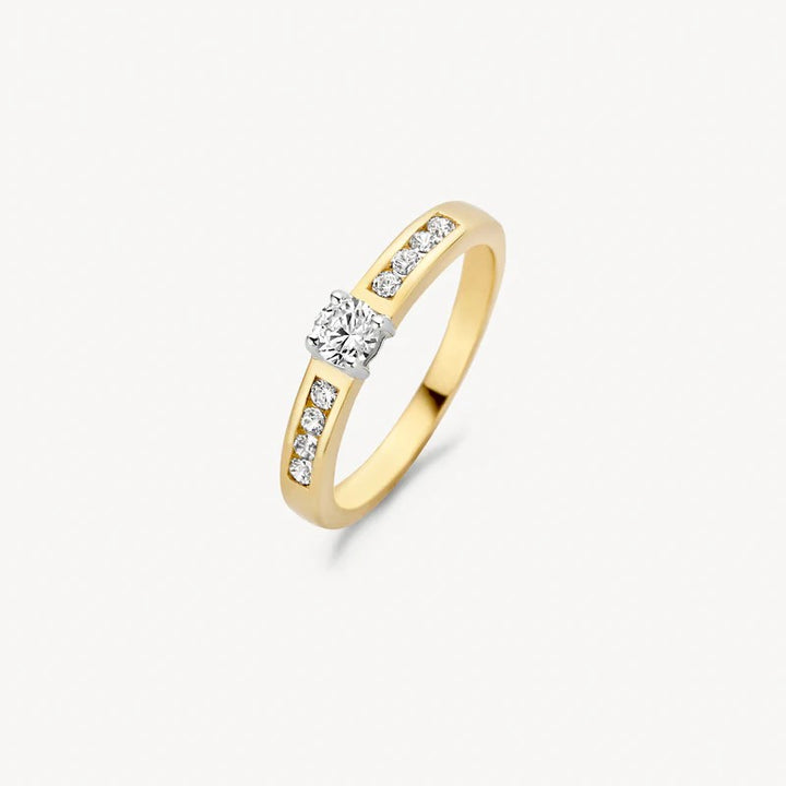 Blush Jewels 14k Geel en Witgoud met Zirkonia Ring 1125BZI maat 54