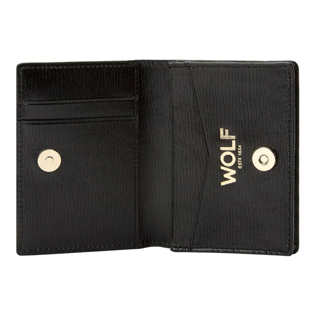 WOLF W COLLECTION LEATHER BLACK GUSSET CARD 774402