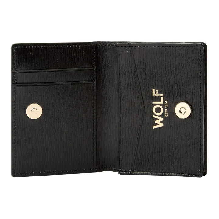 WOLF W COLLECTION LEATHER BLACK GUSSET CARD 774402