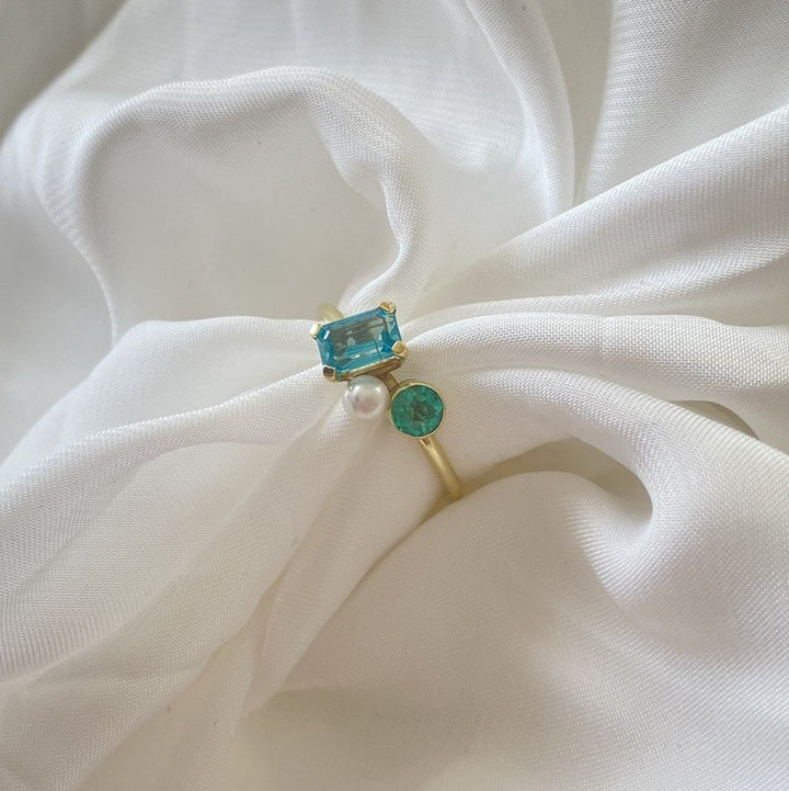 Goudsmid Vera 14 karaats geelgouden ring Beryl