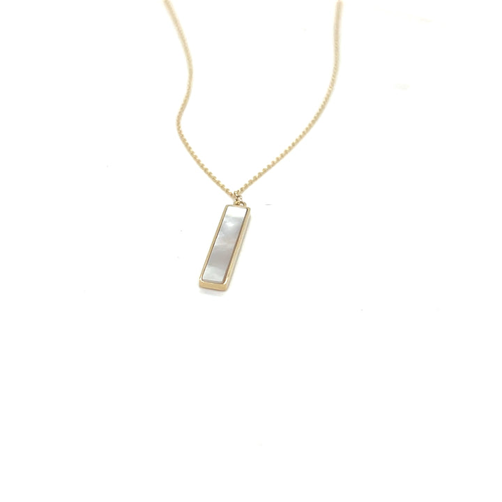 14 kt collier met balkje parelmoer 45 cm