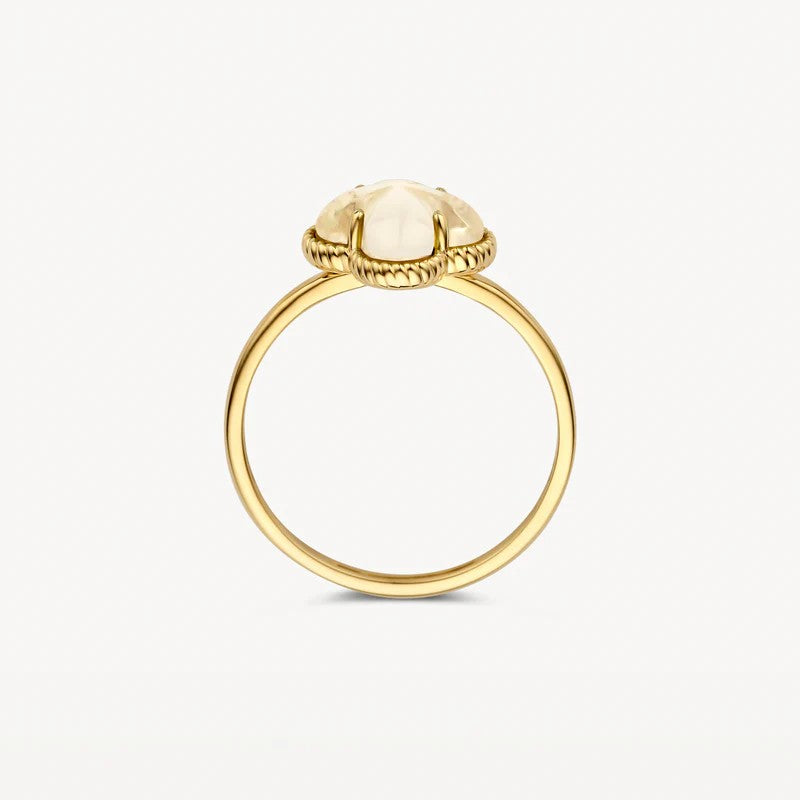 Blush Ring 14 kt Geelgoud met Parelmoer en Bergkristal – 1269YMQ/54