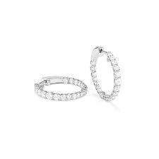 14 karaat oorbellen veiligheidssluiting 1.50 ct G/VSI  21 mm