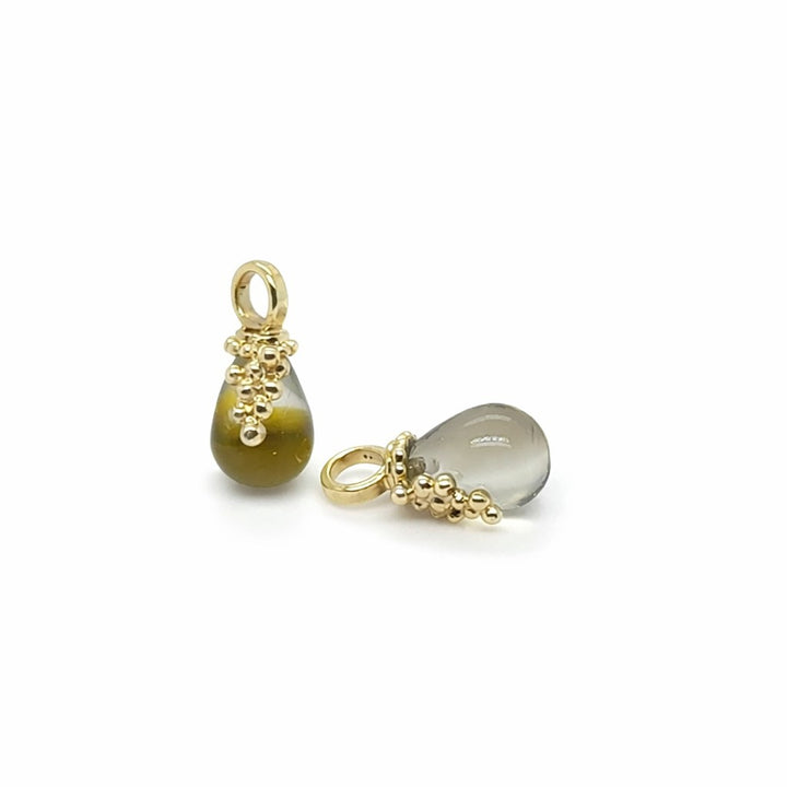 14 kt oorhangers druif Groene Amethist