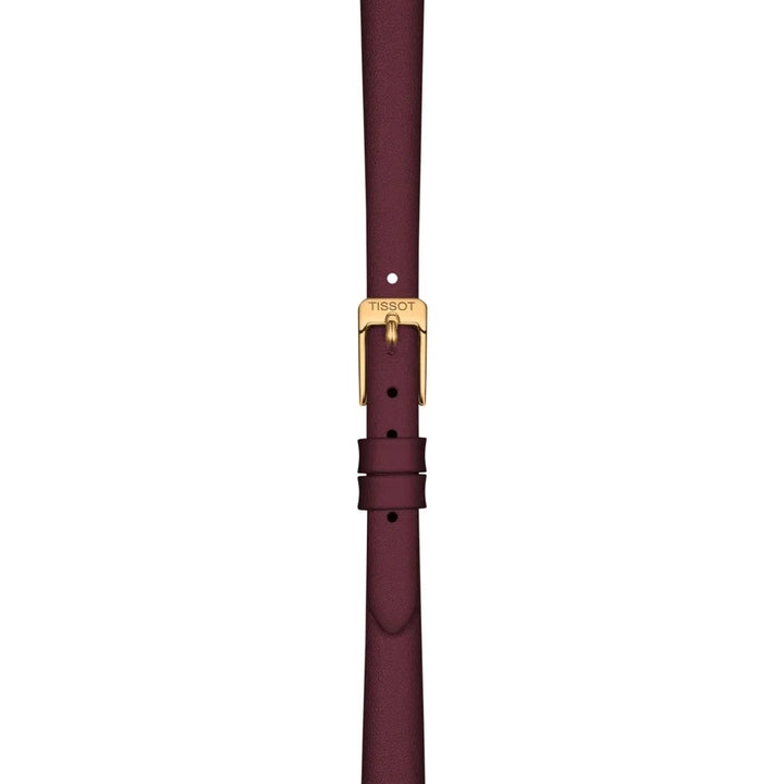 Tissot Lovely T140.009.36.371.00 goud bordeaux dameshorloge 20mm