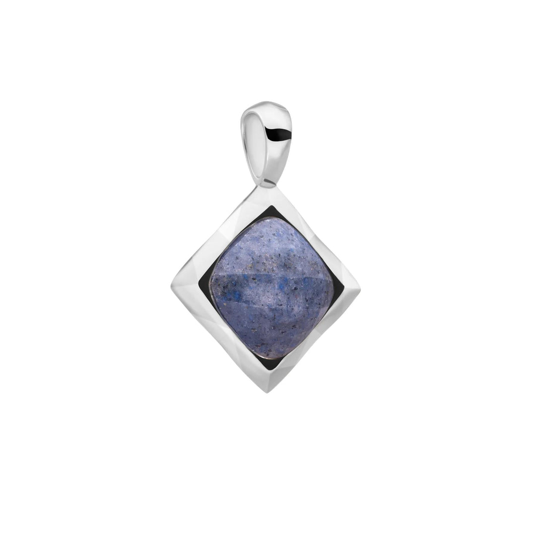 Pendant | Blue Aventurine Cushion Cut Amulet - Silver SP32-G37