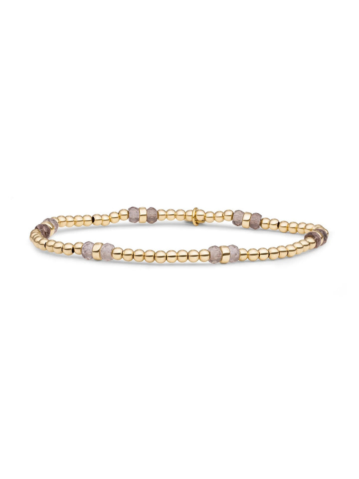 Sparkling Jewels Double Reverse Roundel Armband Smoky Quartz Gold Plated – SBG-GEM23-MIX-DBFCTRDL