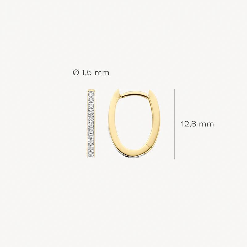 Oorringen 7622YDI- 14k Geel en Witgoud met Diamant