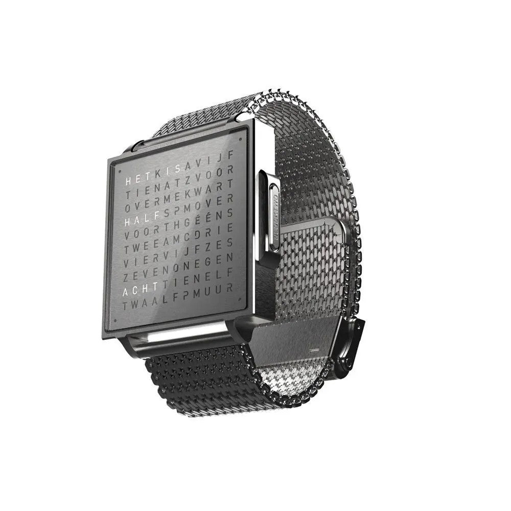 QLOCKTWO horloge 35 mm Grijs QW38NL3BRBMBRS