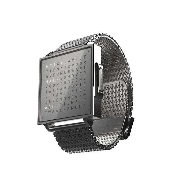 QLOCKTWO horloge 35 mm Grijs QW38NL3BRBMBRS