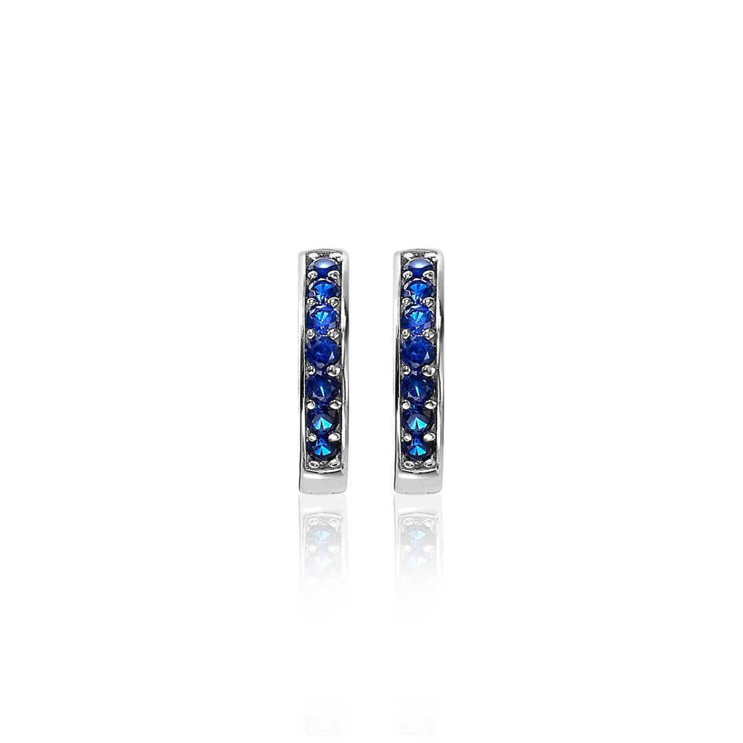 Zinzi zilveren oorringen 15 x 3mm donkerblauw ZIO191DB