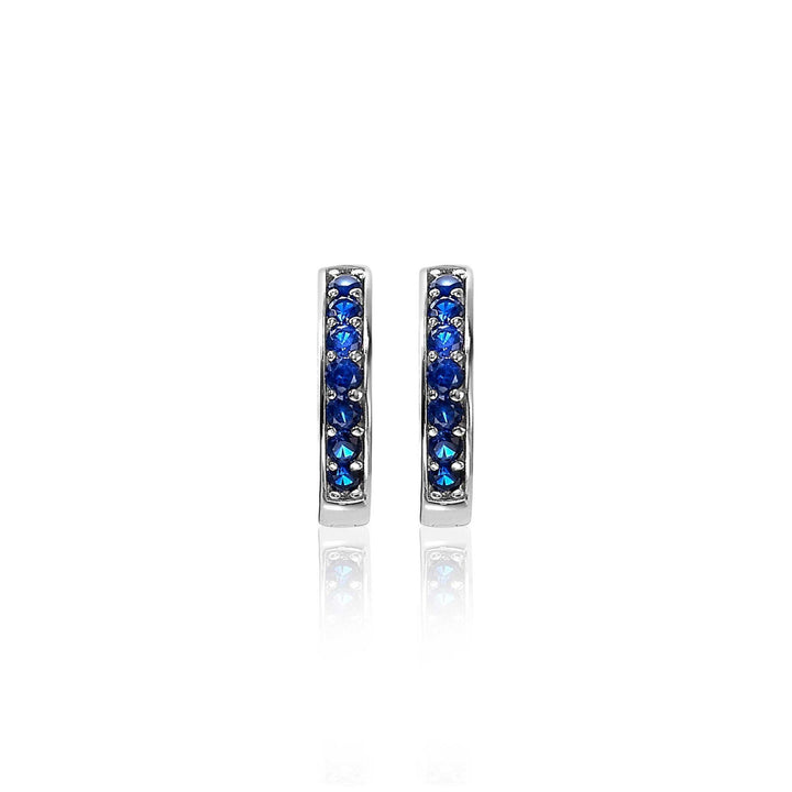 Zinzi zilveren oorringen 15 x 3mm donkerblauw ZIO191DB