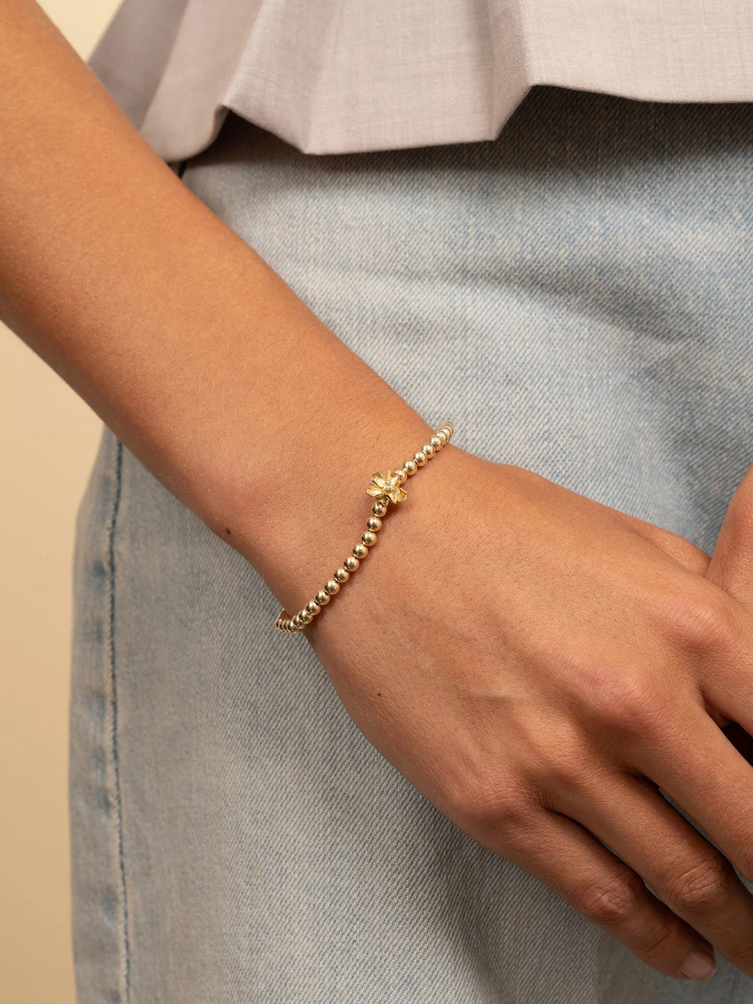 Sparkling Jewels Botanic Armband Zirconia Gold Plated – SB-G-4MM-FLOWER-02