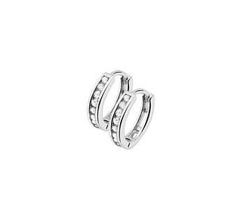 Zilevren oorringen zirkonia 12,5 mm