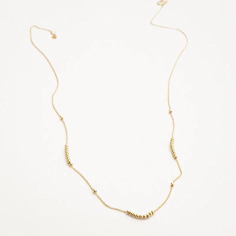 14k Geelgoud Collier bolletjes anker 3182YGO