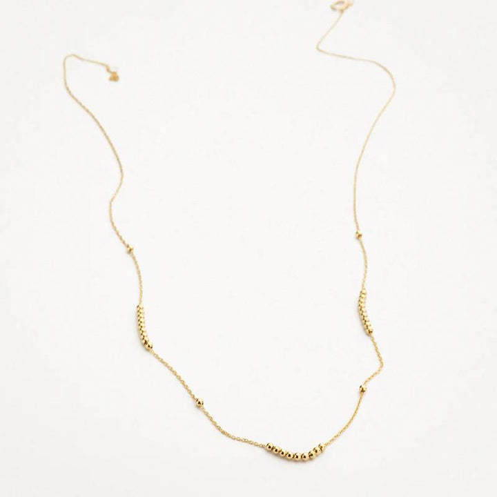 14k Geelgoud Collier bolletjes anker 3182YGO