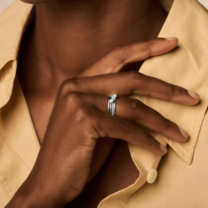 Solitair Ring 1198WZI - 14k Witgoud met zirkonia