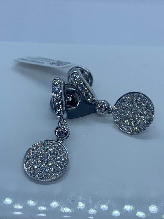 18 kt wItgouden oorhangers diamant 1.232 ct Tw/Vs1
