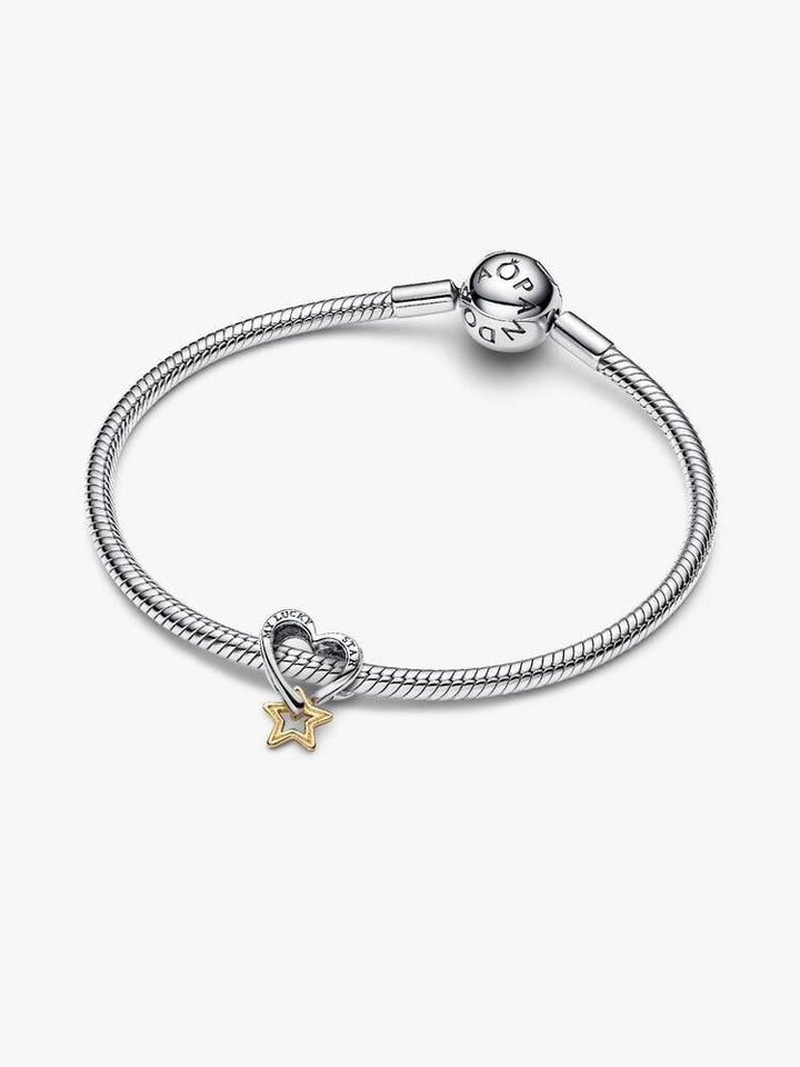 Bedel met Geluksster en Hart – Sterling Zilver &amp; Verguld 763513C00