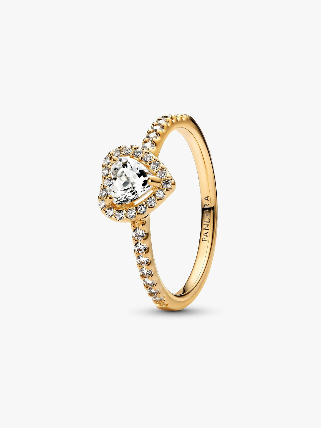 Pandora Ring met Verhoogd Hart Verguld 168421C01