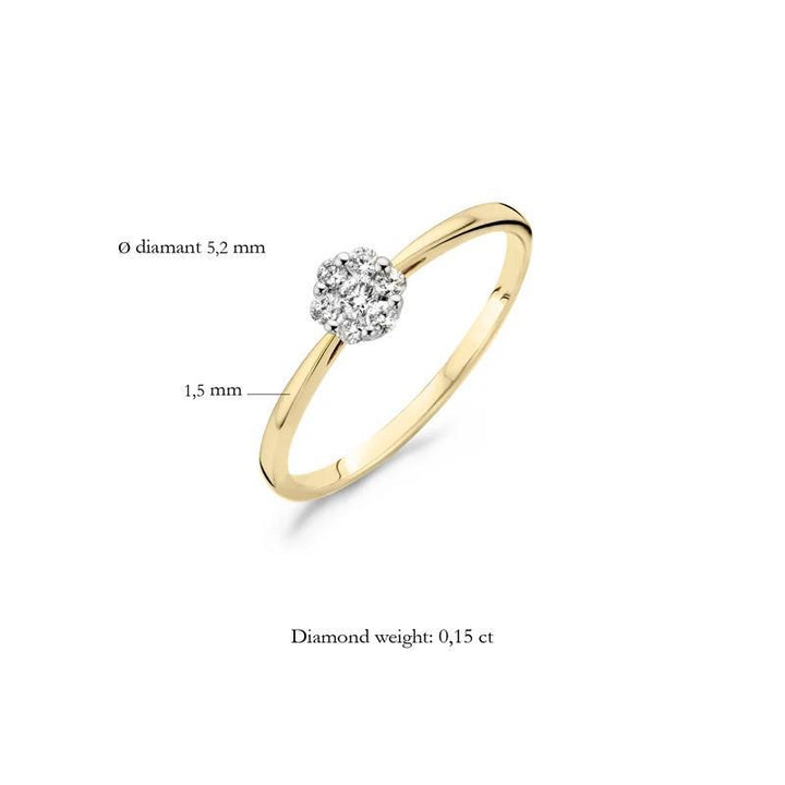 Ring 1611BDI - 14k GeelGoud met Diamant