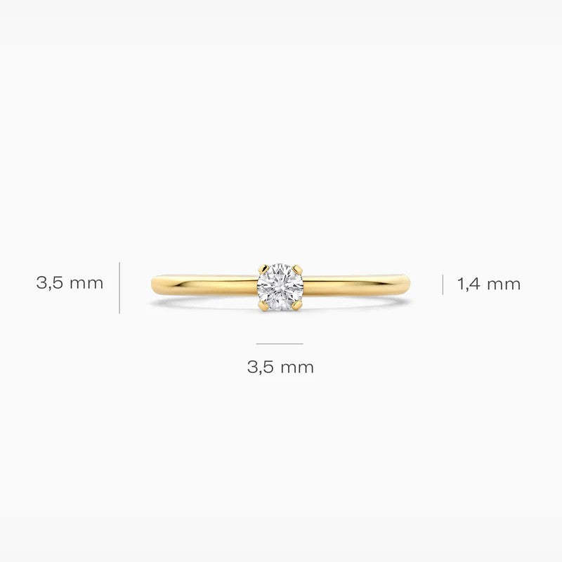 Lab Diamonds Ring 14 kt Geelgoud met Lab Grown Diamant – LG1027Y