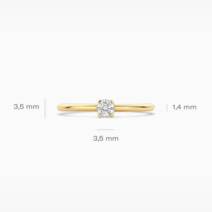 Lab Diamonds Ring 14 kt Geelgoud met Lab Grown Diamant – LG1027Y