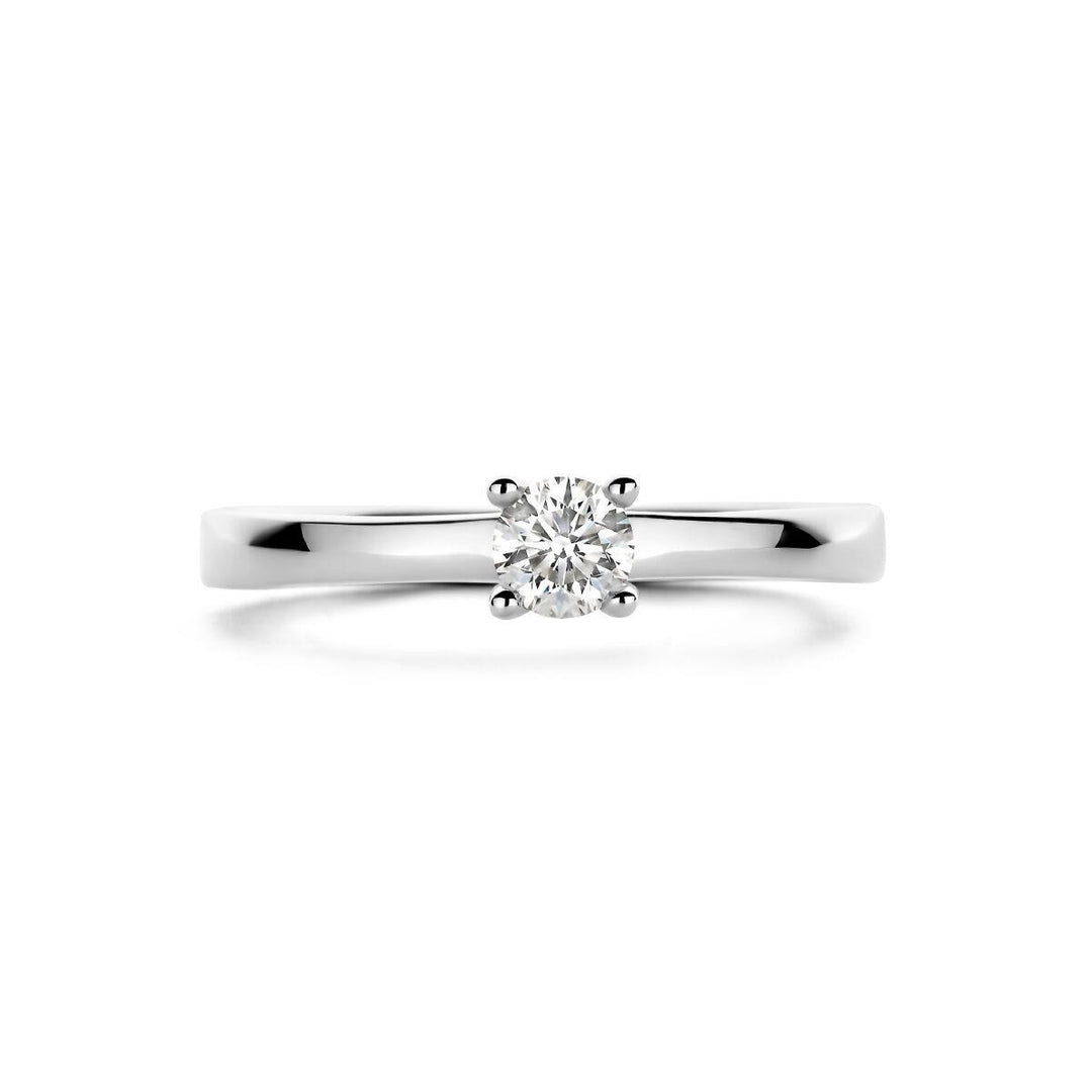 14 kt witgouden ring 0.15ct H/Si