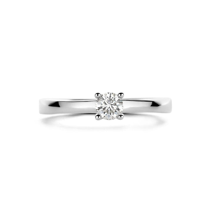 14 kt witgouden ring 0.15ct H/Si