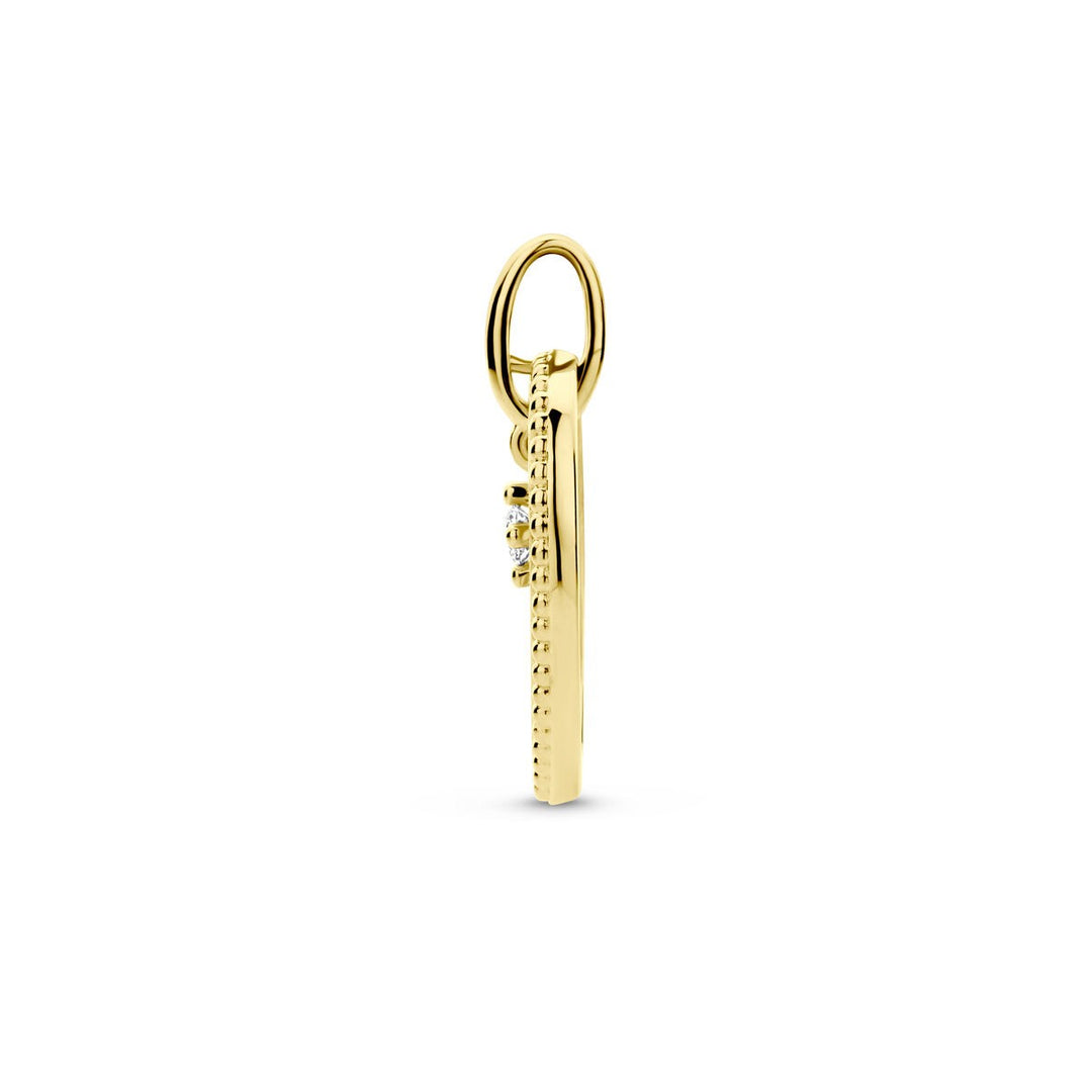 14 Karaat Geelgouden Hanger met Diamant – 0.06 ct