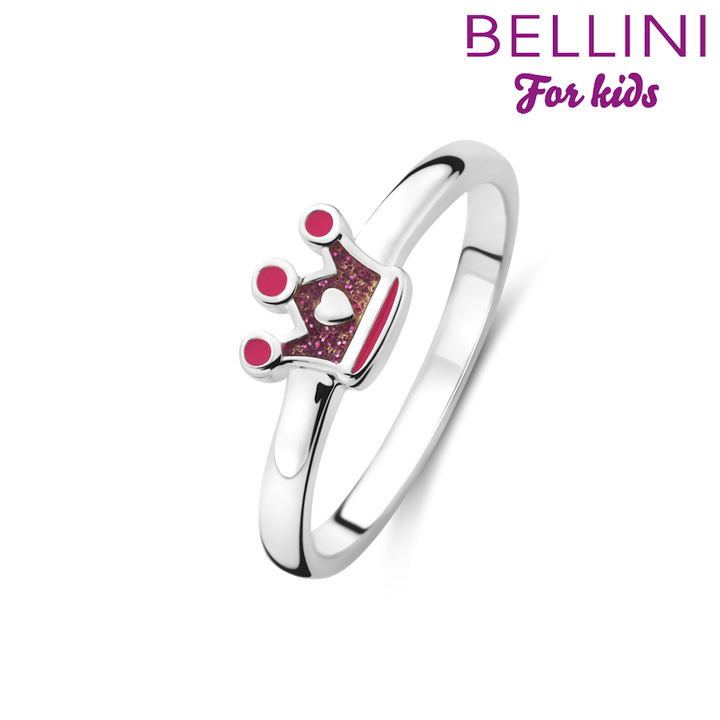 zilveren ring paars kroon emaille 579.066