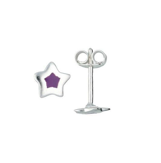 KINDEROORKNOPJES STER - ZILVER - EMAILLE