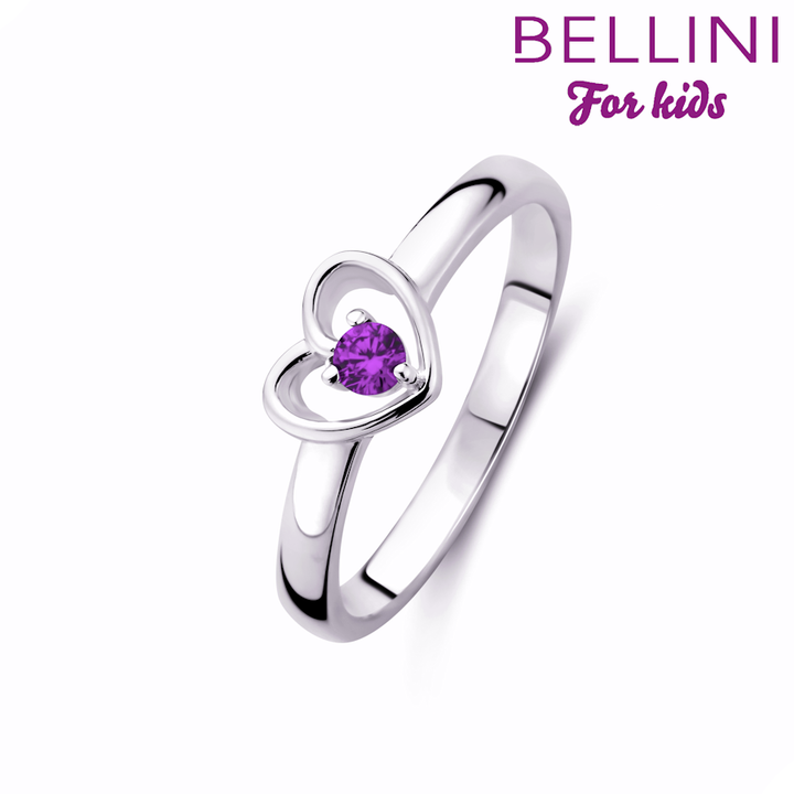 zilveren ring hart paarse zirkonia 579.065