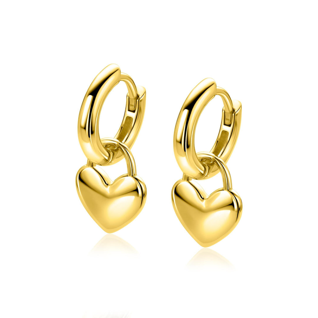 ZINZI goldplated oorbedels glanzend hart – ZICH2673G