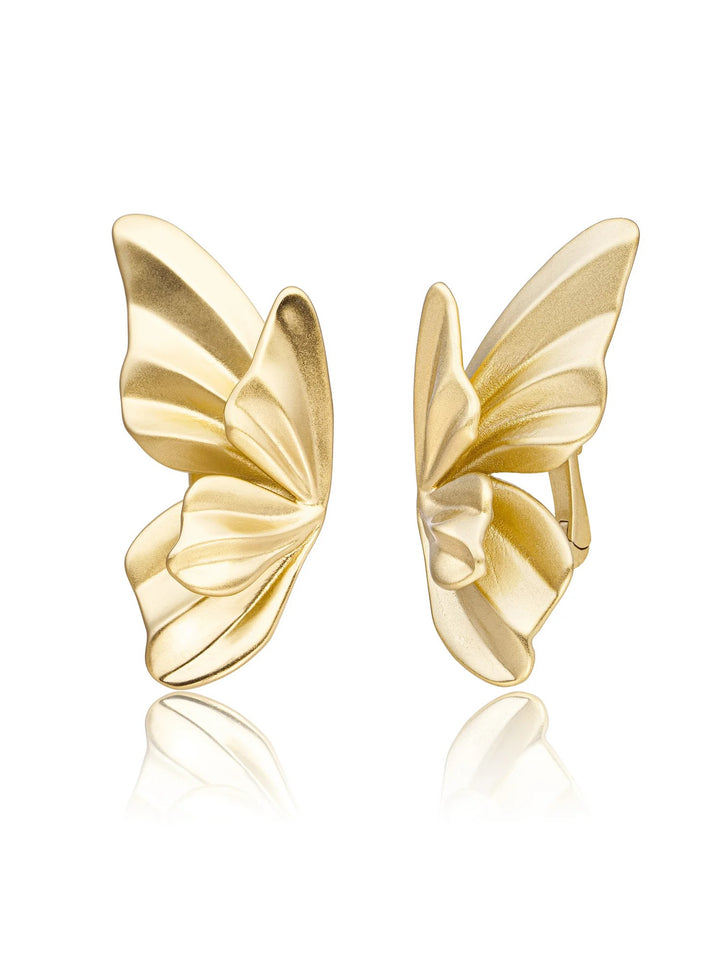 Sparkling Jewels Butterfly Push Back Oorbellen Gold Plated – EAG47