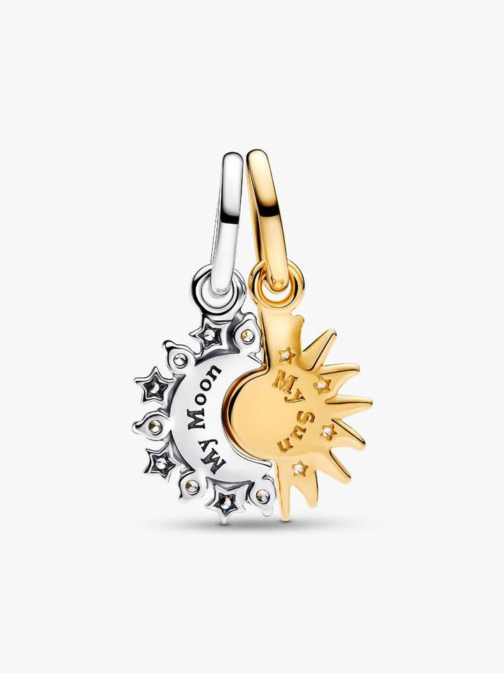 Deelbare hangende bedel met zon en maan