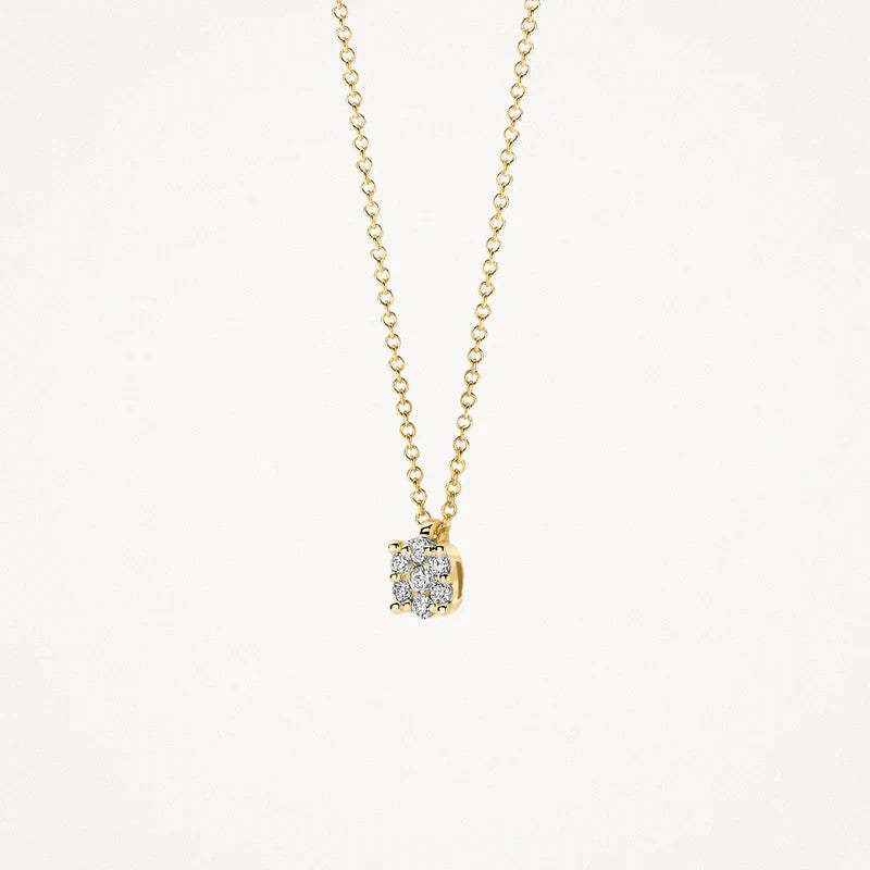 Collier met Diamant in 4.4 mm Chaton-Zetting – 14k Geelgoud 3619YDI