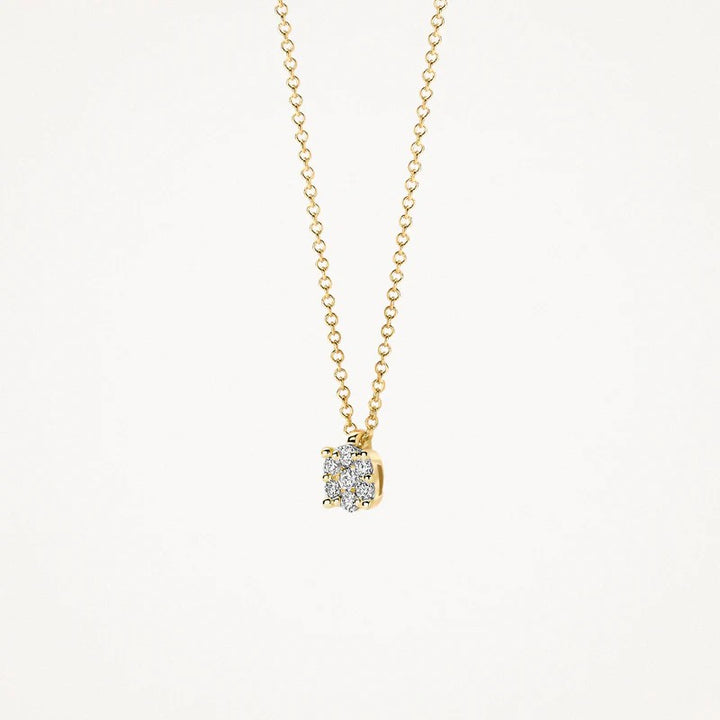 Collier met Diamant in 4.4 mm Chaton-Zetting – 14k Geelgoud 3619YDI