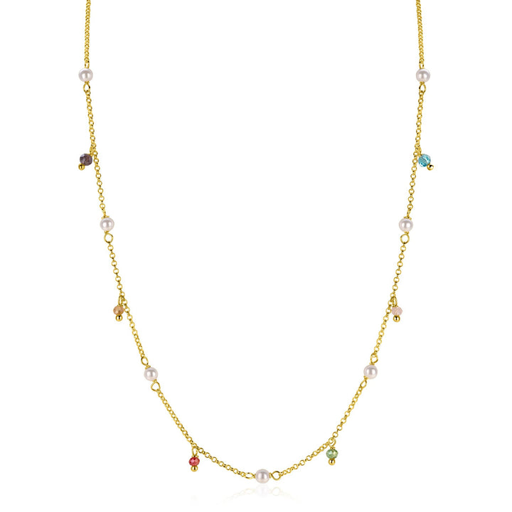 ZINZI gold plated zilveren ketting Parels en beads ZIC2705G