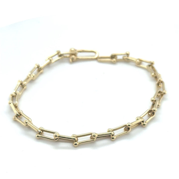 14 Karaat Gouden Armband VIJ D030 – Massief Harpschakel – 19 cm x 5 mm