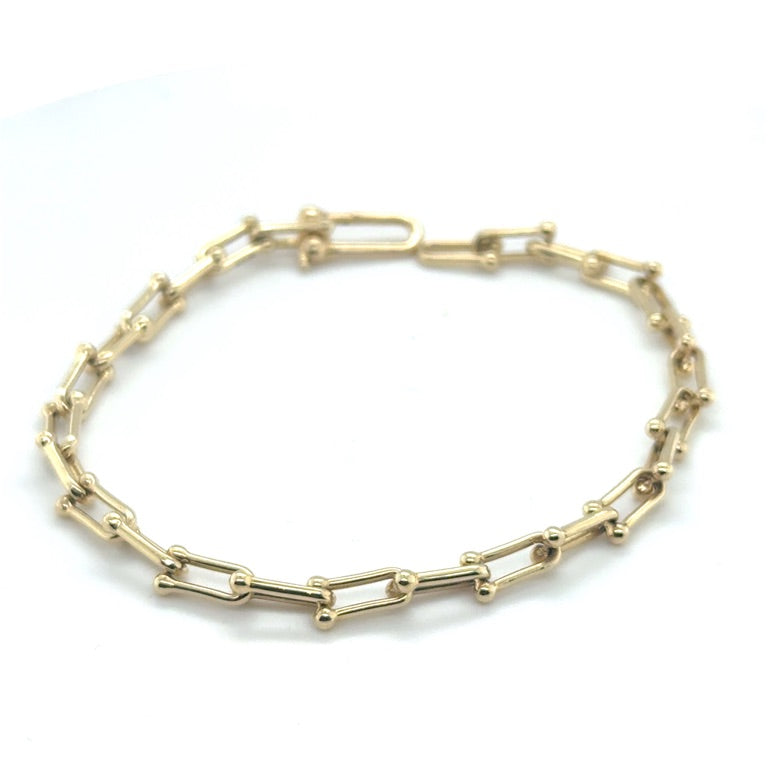 14 Karaat Gouden Armband VIJ D030 – Massief Harpschakel – 19 cm x 5 mm